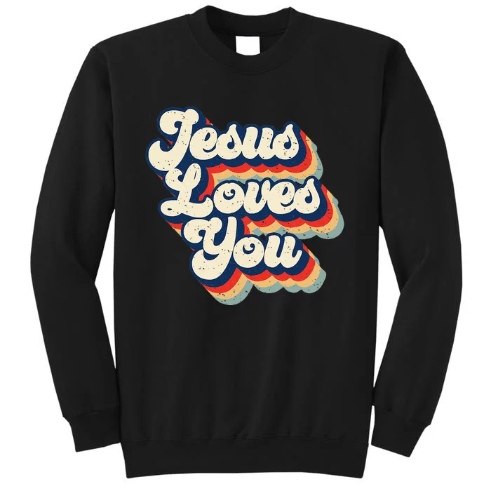 Jesus Loves Retro Vintage Christian Faith Hippie Sweatshirt