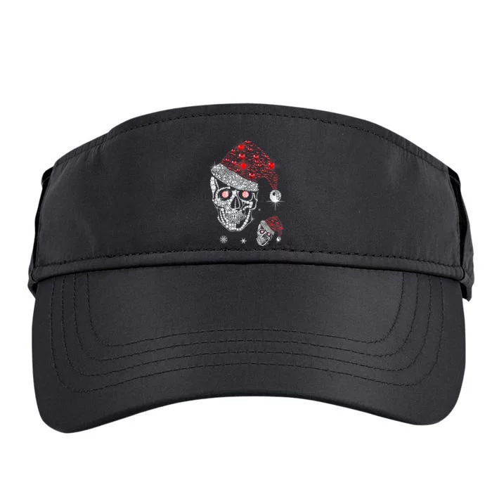 Just Love Skulls Xmas Skull Christmas Wear Santa Hat Adult Drive Performance Visor