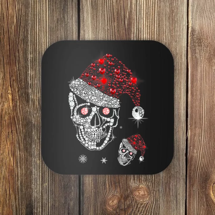 Just Love Skulls Xmas Skull Christmas Wear Santa Hat Coaster