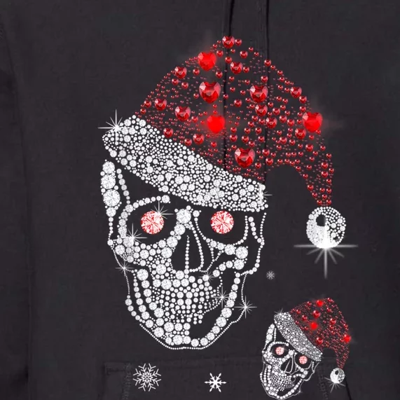 Just Love Skulls Xmas Skull Christmas Wear Santa Hat Premium Hoodie