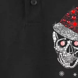 Just Love Skulls Xmas Skull Christmas Wear Santa Hat Dry Zone Grid Performance Polo