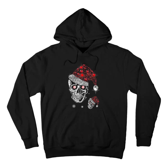 Just Love Skulls Xmas Skull Christmas Wear Santa Hat Tall Hoodie