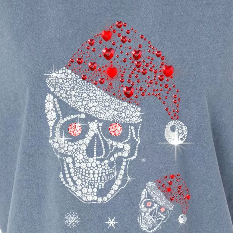 Just Love Skulls Xmas Skull Christmas Wear Santa Hat Garment-Dyed Women's Muscle Tee