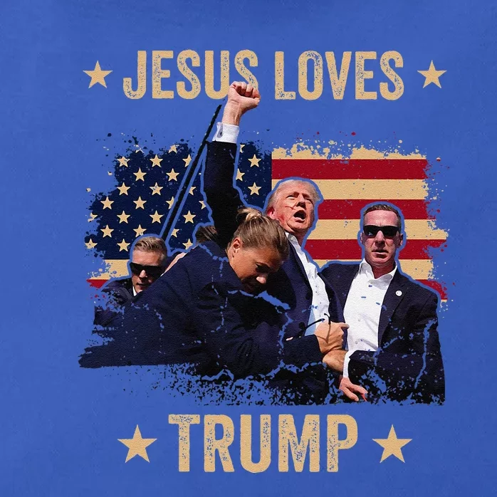 Jesus Loves Trump 2024 Donald Trump Rally 2024 Fist Zip Tote Bag