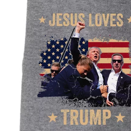 Jesus Loves Trump 2024 Donald Trump Rally 2024 Fist Doggie 3-End Fleece Hoodie