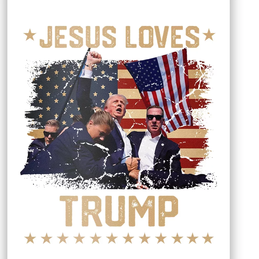 Jesus Loves Trump 2024 Fist Rally Trump Rally 2024 Poster