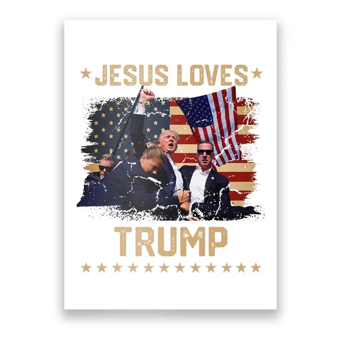 Jesus Loves Trump 2024 Fist Rally Trump Rally 2024 Poster