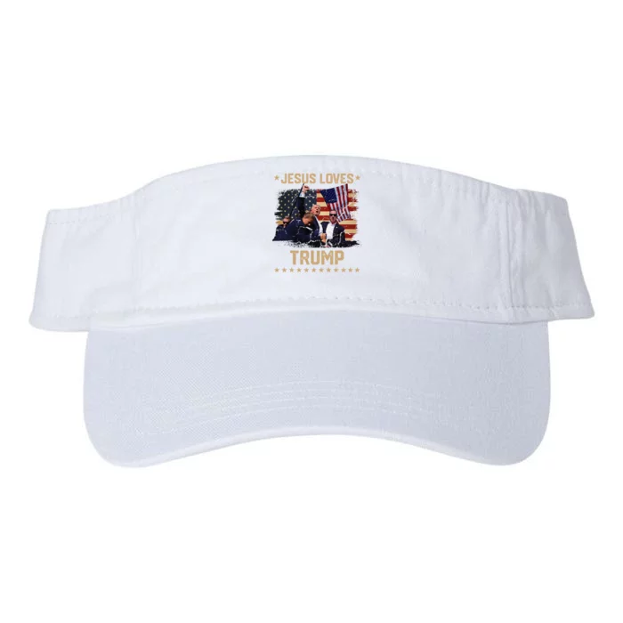 Jesus Loves Trump 2024 Fist Rally Trump Rally 2024 Valucap Bio-Washed Visor