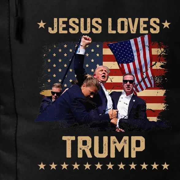 Jesus Loves Trump 2024 Fist Rally Trump Rally 2024 Daily Commute Backpack