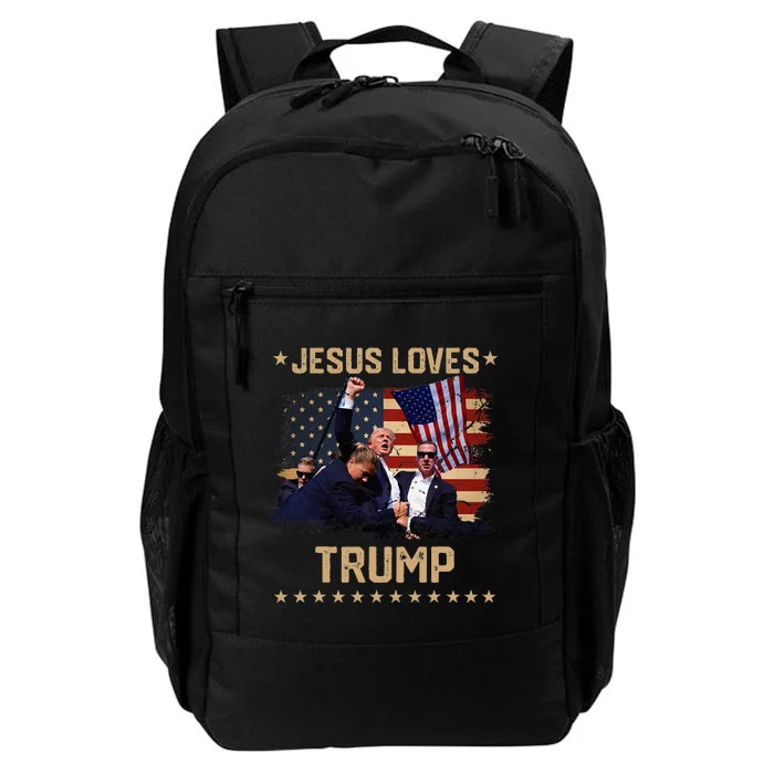 Jesus Loves Trump 2024 Fist Rally Trump Rally 2024 Daily Commute Backpack