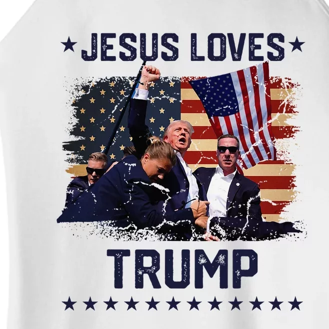 Jesus Loves Trump 2024 Fist Rally Trump Rally 2024 Women’s Perfect Tri Rocker Tank