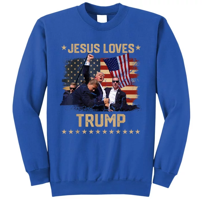 Jesus Loves Trump 2024 Donald Trump Rally 2024 Fist Tall Sweatshirt