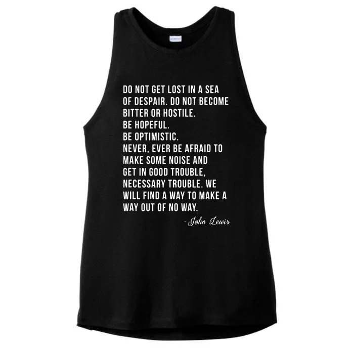 John Lewis Tee Get In Good Necessary Trouble Social Justice Ladies Tri-Blend Wicking Tank