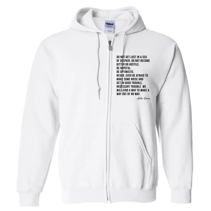 John Lewis Tee Get In Good Necessary Trouble Social Justice Full Zip Hoodie