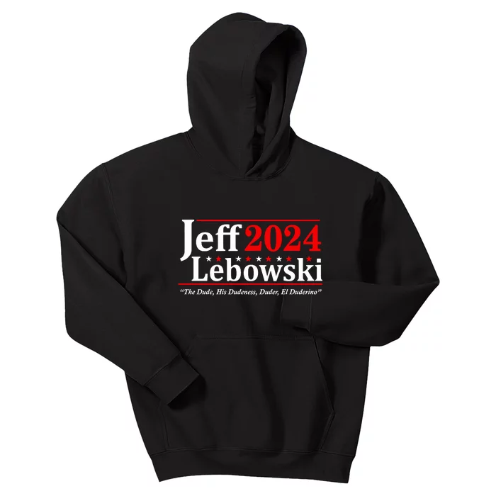 Jeff Lebowski The Dude For President Election 2024 Kids Hoodie