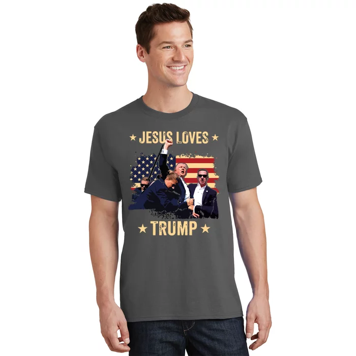 Jesus Loves Trump 2024 Donald Trump Rally 2024 Fist T-Shirt