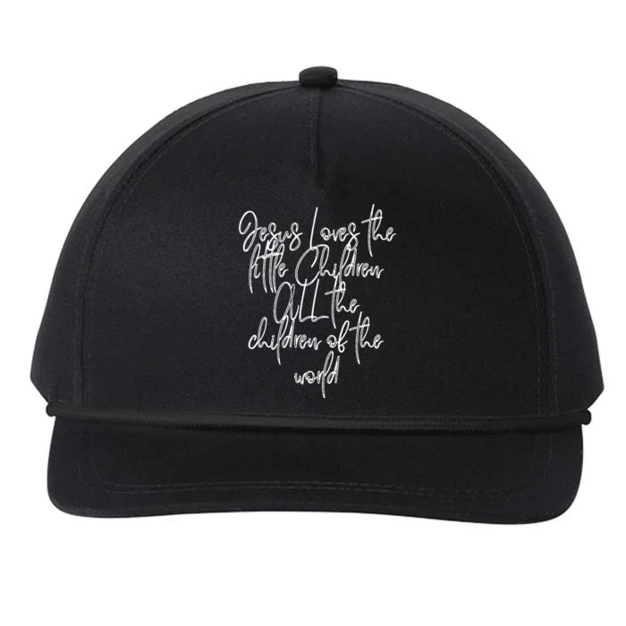 Jesus Loves The Little Children Kids Song Lyrics Snapback Five-Panel Rope Hat