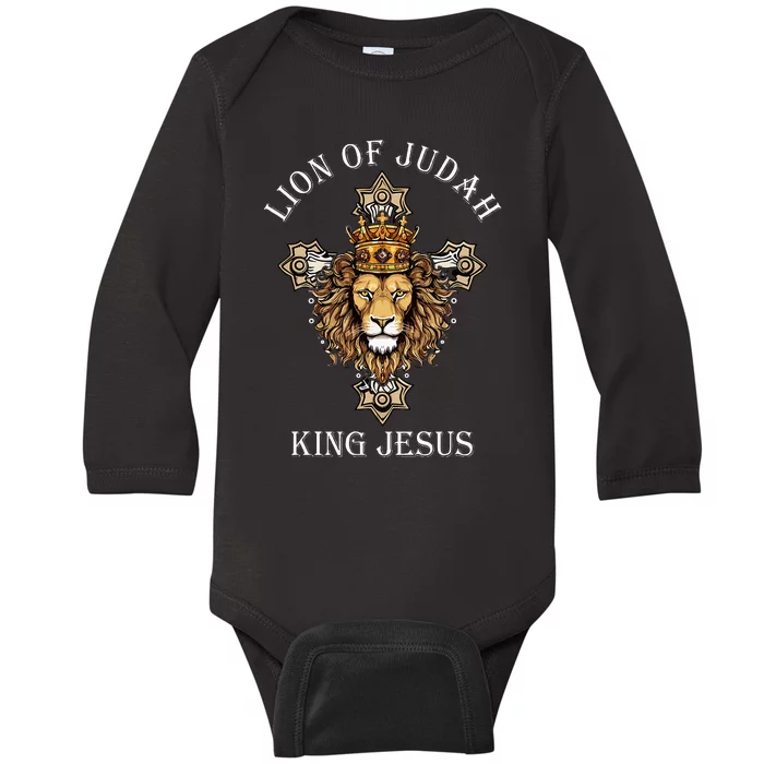 Jesus Lion The Lion Of Judah Revelations 5 Baby Long Sleeve Bodysuit