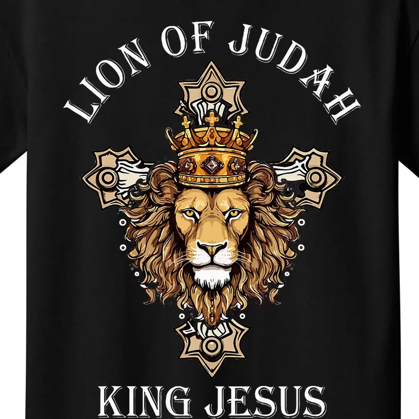 Jesus Lion The Lion Of Judah Revelations 5 Kids T-Shirt