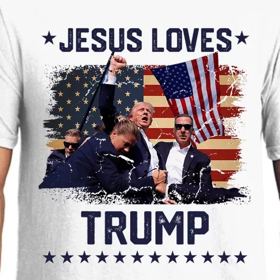 Jesus Loves Trump 2024 Trump Rally 2024 Pajama Set