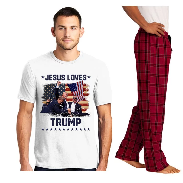 Jesus Loves Trump 2024 Trump Rally 2024 Pajama Set