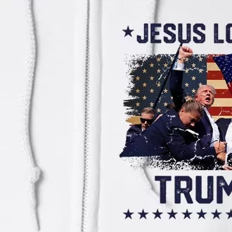 Jesus Loves Trump 2024 Trump Rally 2024 Full Zip Hoodie