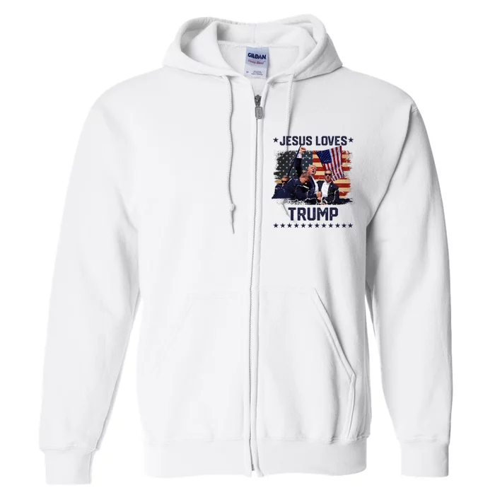 Jesus Loves Trump 2024 Trump Rally 2024 Full Zip Hoodie