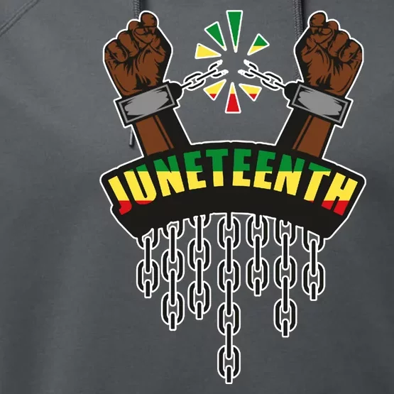 Juneteenth Locked Up Hands Freedom Performance Fleece Hoodie