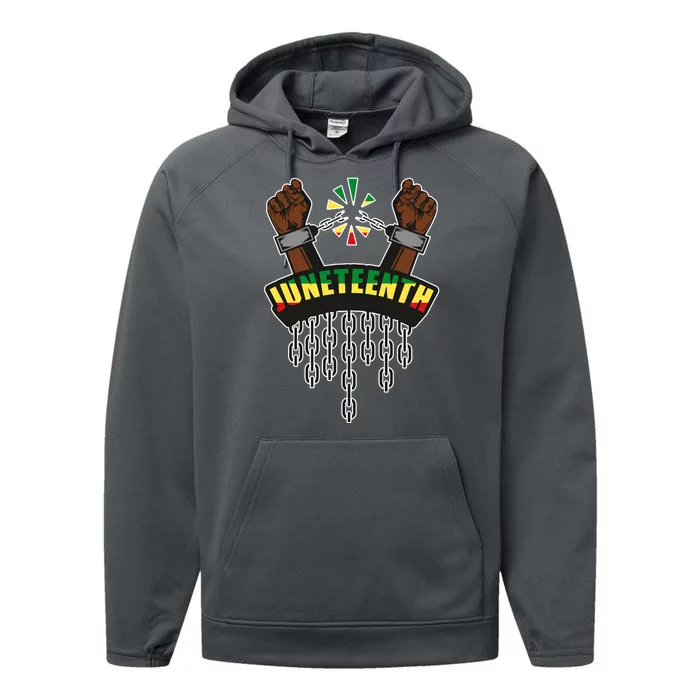 Juneteenth Locked Up Hands Freedom Performance Fleece Hoodie