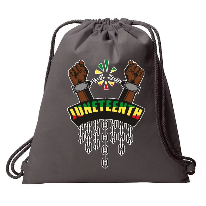 Juneteenth Locked Up Hands Freedom Drawstring Bag