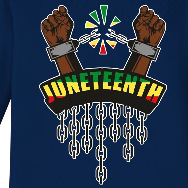 Juneteenth Locked Up Hands Freedom Baby Long Sleeve Bodysuit