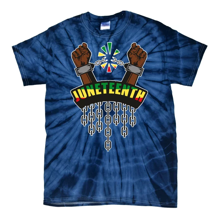 Juneteenth Locked Up Hands Freedom Tie-Dye T-Shirt