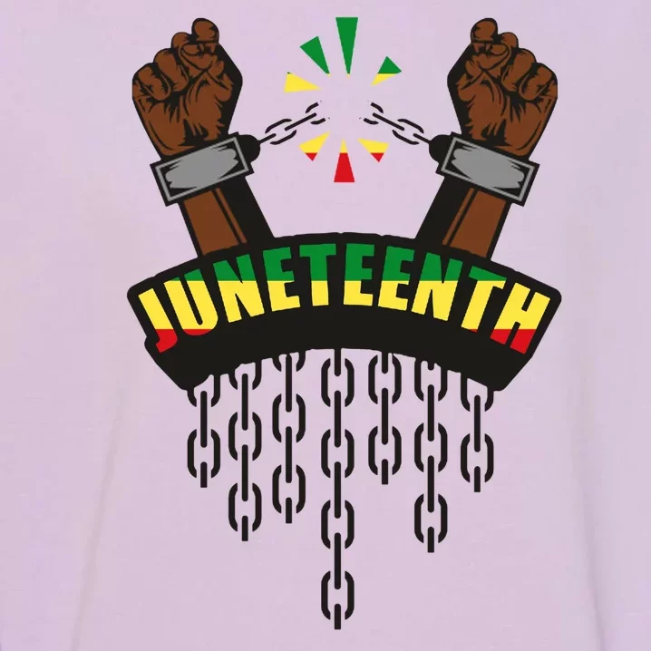 Juneteenth Locked Up Hands Freedom Garment-Dyed Sweatshirt