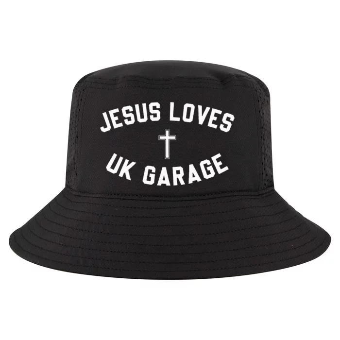 Jesus Loves Uk Garage Crucifix Cool Comfort Performance Bucket Hat