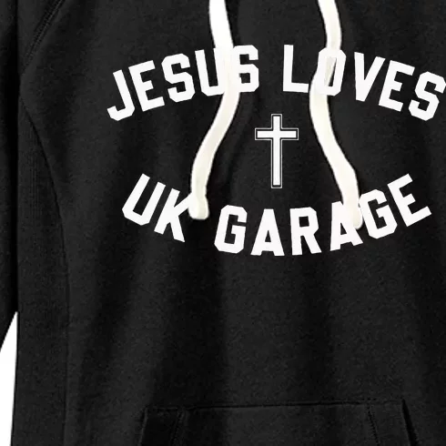 Jesus Loves Uk Garage Crucifix Women's Fleece Hoodie