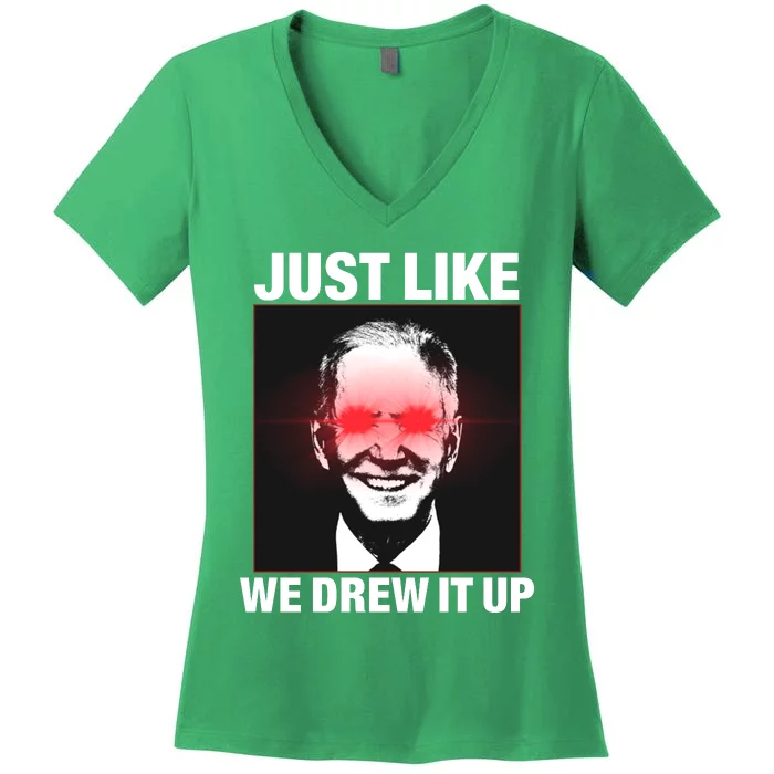 Just Like We Drew It Up Funny Sarcastic Joe Biden Women's V-Neck T-Shirt