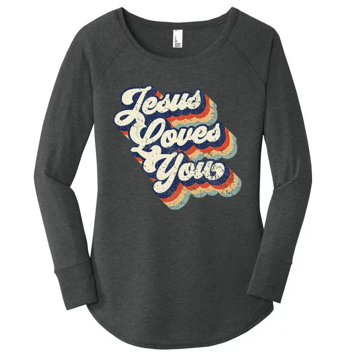 Jesus Loves You Women's Perfect Tri Tunic Long Sleeve Shirt