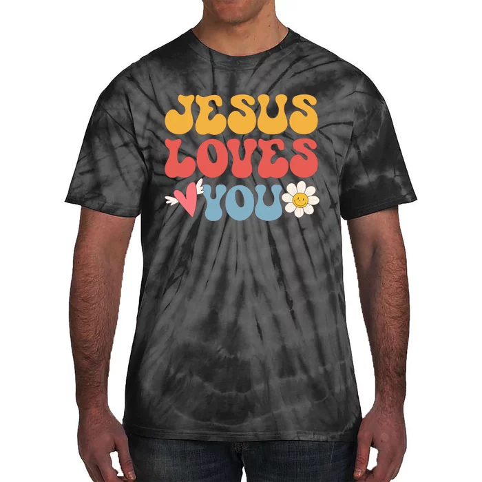 Jesus Loves You Retro Vintage Style Graphic Design Tie-Dye T-Shirt