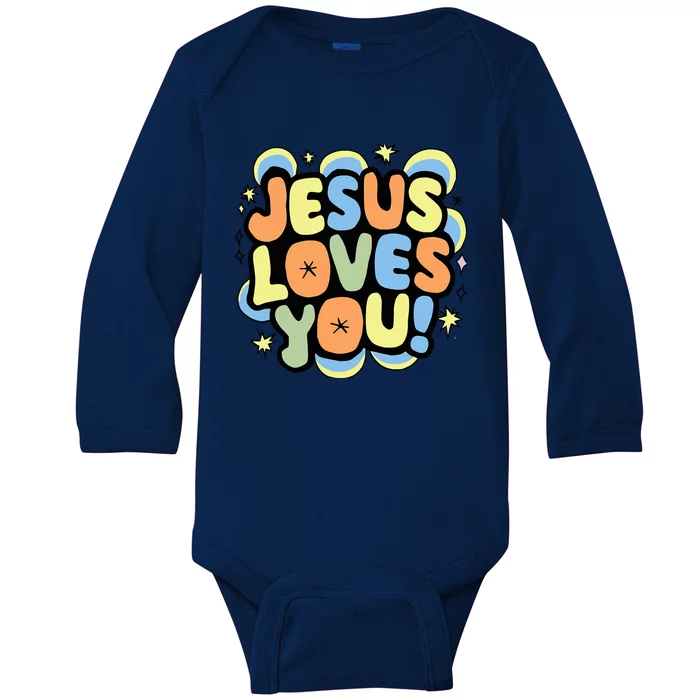 Jesus Loves You Lord Christian Faith Bible Christianity Baby Long Sleeve Bodysuit