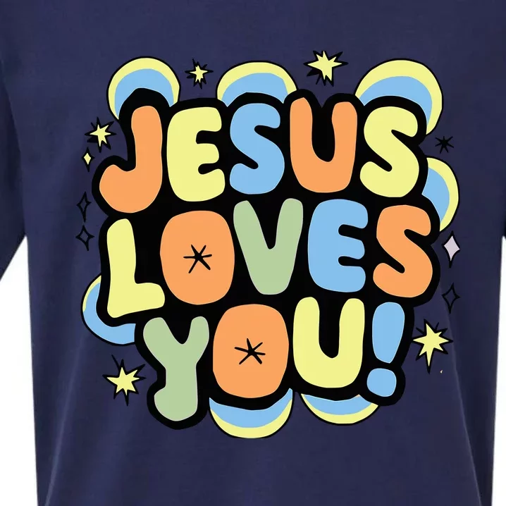 Jesus Loves You Lord Christian Faith Bible Christianity Sueded Cloud Jersey T-Shirt