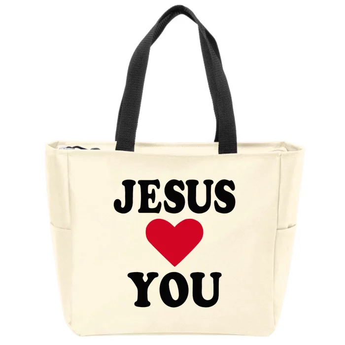 Jesus Loves You Zip Tote Bag