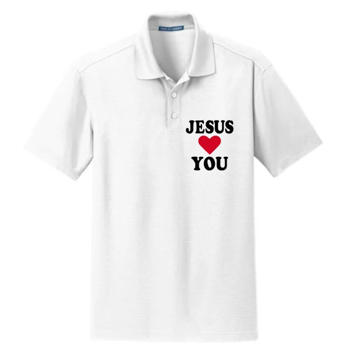 Jesus Loves You Dry Zone Grid Performance Polo