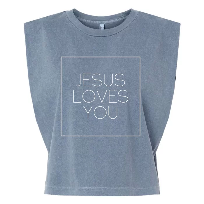 Jesus Loves You Garment-Dyed Women's Muscle Tee