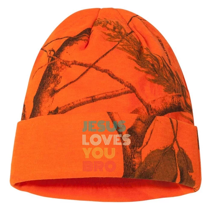 Jesus Loves You Bro Funny Christian Kati - 12in Camo Beanie