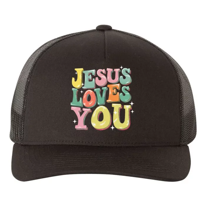 Jesus Loves You Faith Belief Spirituality Inspire Yupoong Adult 5-Panel Trucker Hat