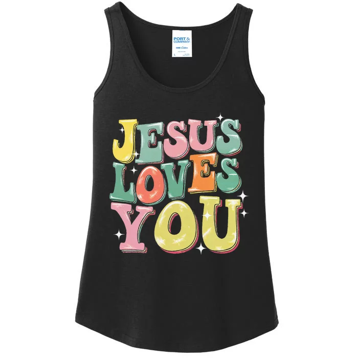 Jesus Loves You Faith Belief Spirituality Inspire Ladies Essential Tank