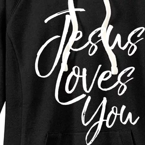 Jesus Loves You Gift Cute Christian Evangelism Gift Women's Fleece Hoodie