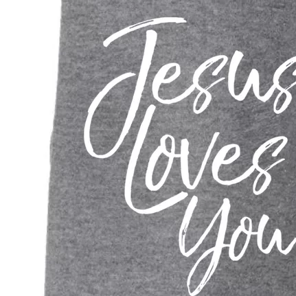 Jesus Loves You Gift Cute Christian Evangelism Gift Doggie 3-End Fleece Hoodie