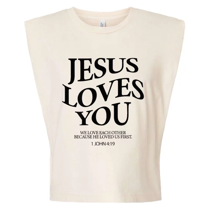 Jesus Loves You We Love Each Other Garment-Dyed Women's Muscle Tee