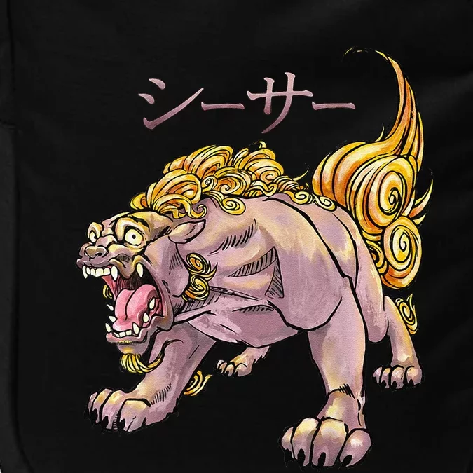 Japanese Liondog Yokaishisa Yokai With Kanji On Front Impact Tech Backpack